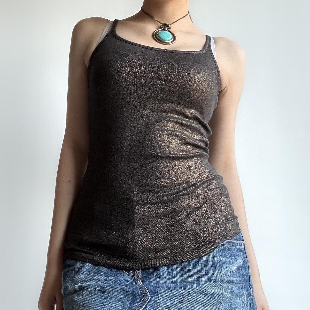 Black tank with a gold sheen