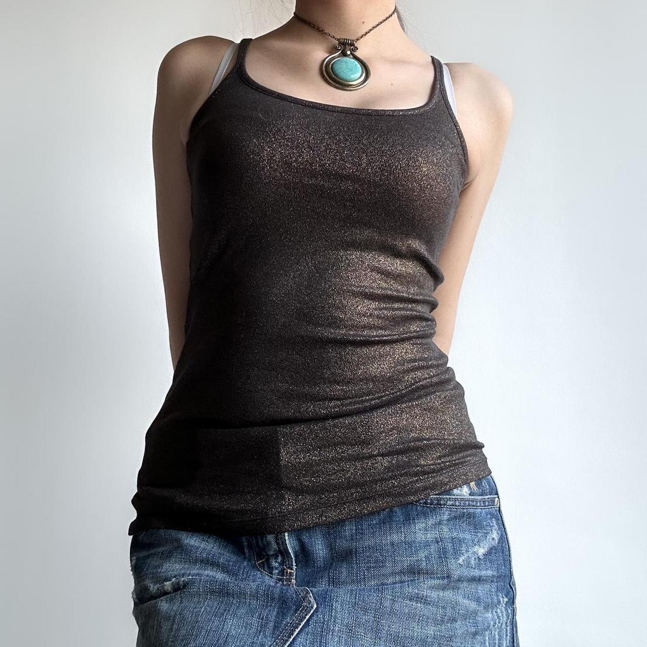 Black tank with a gold sheen