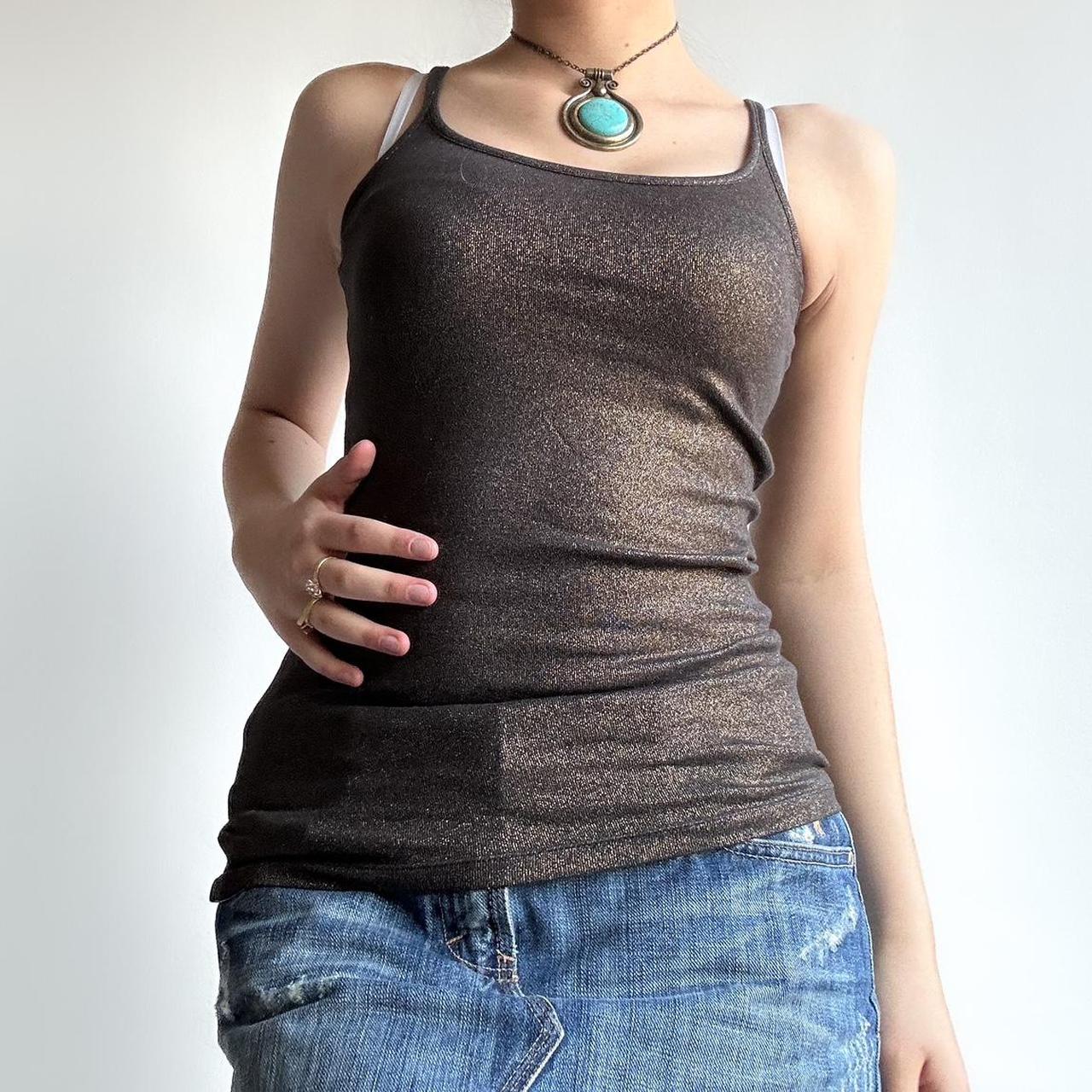 Black tank with a gold sheen