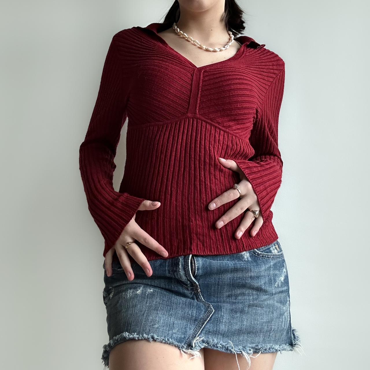 Long sleeve Y2K baby doll cut top