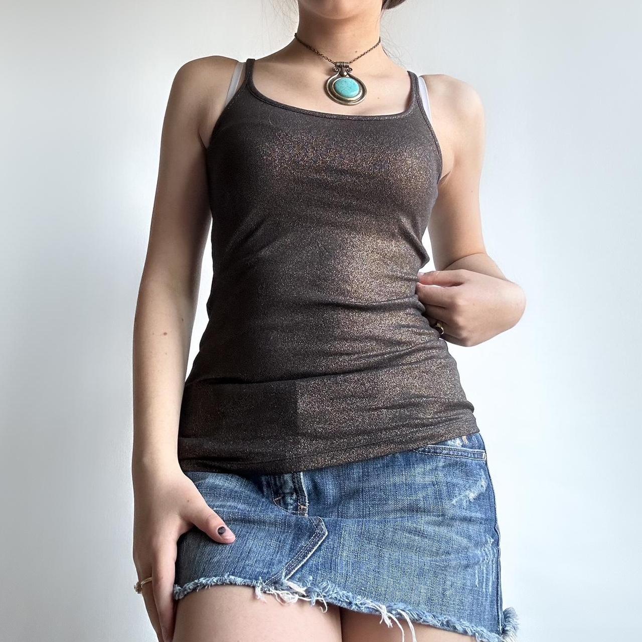 Black tank with a gold sheen